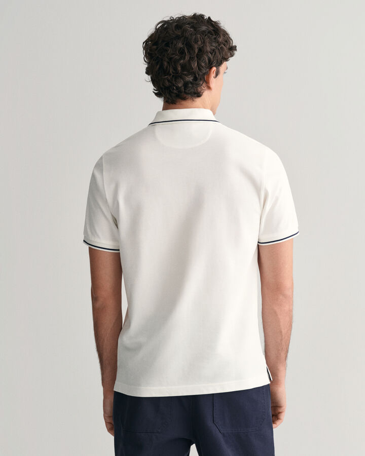 Gant Tipped Piqué Polo Shirt - White