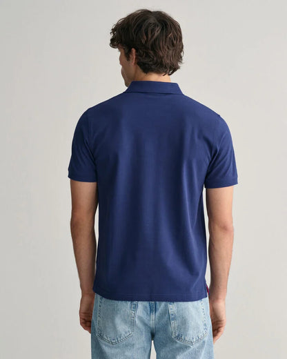 Gant Contrast Piqué Polo Shirt - Persian Blue