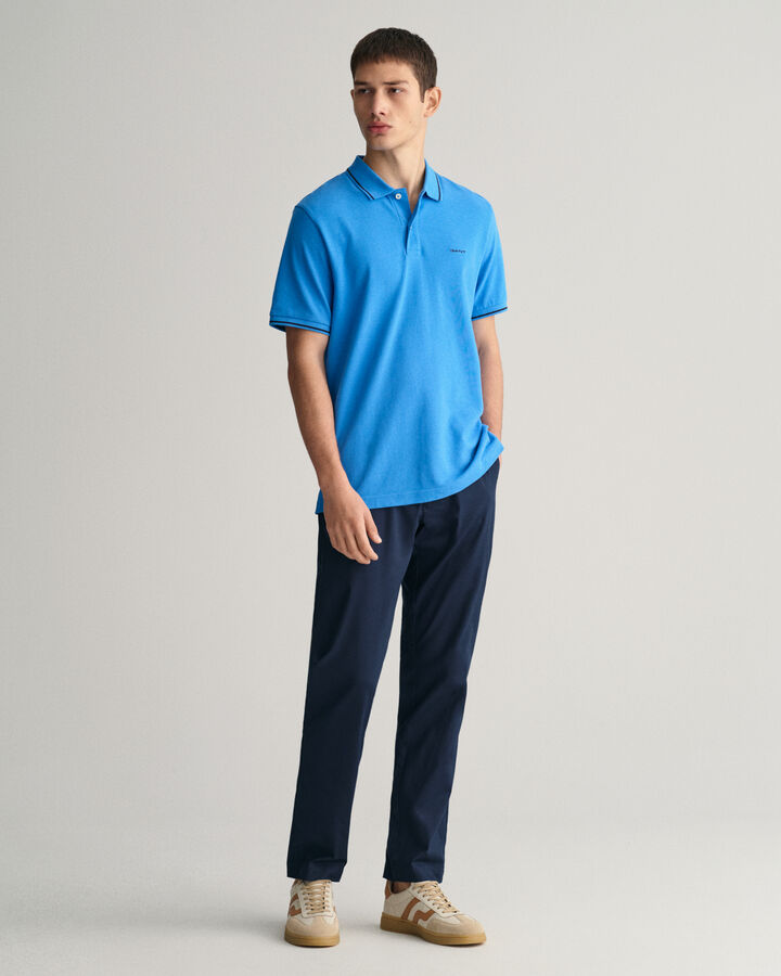 Gant Tipped Piqué Polo Shirt - Day Blue