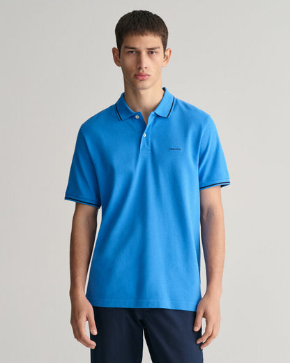 Gant Tipped Piqué Polo Shirt - Day Blue