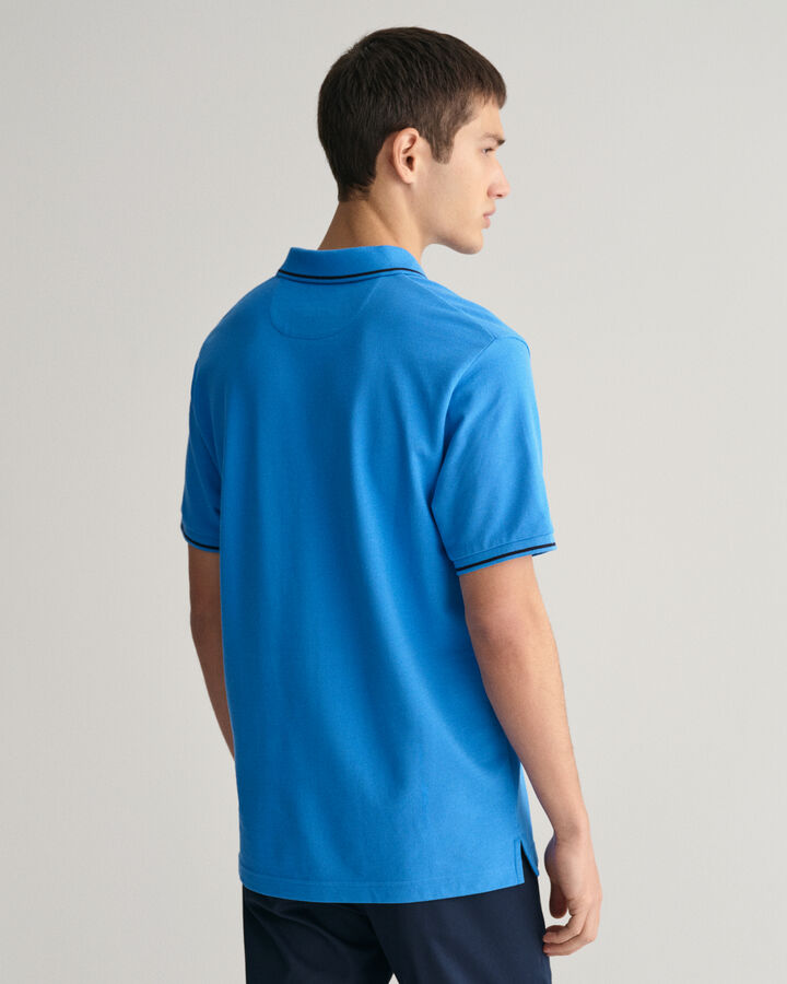 Gant Tipped Piqué Polo Shirt - Day Blue