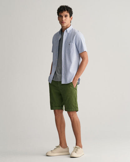 Gant Regular Fit Striped Seersucker Short Sleeve Shirt