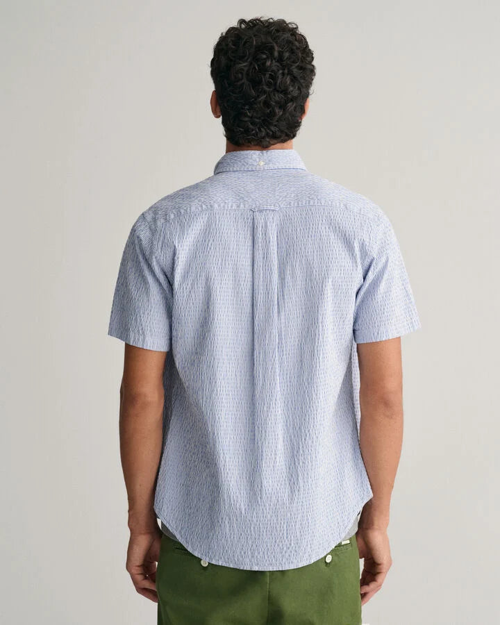 Gant Regular Fit Striped Seersucker Short Sleeve Shirt