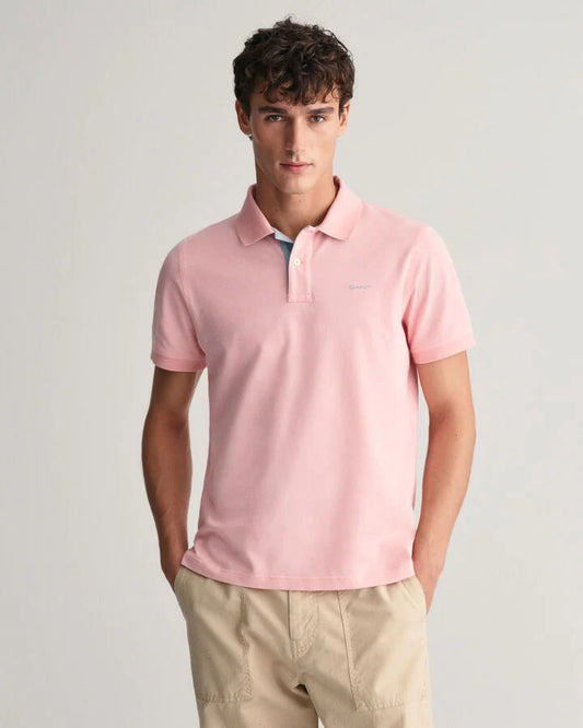 Gant Contrast Piqué Polo Shirt - Bubbelgum Pink