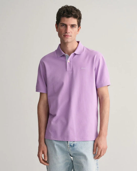 Gant Contrast Piqué Polo Shirt - Orchid Lilac