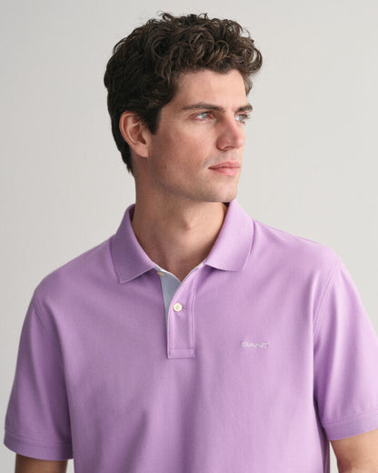 Gant Contrast Piqué Polo Shirt - Orchid Lilac