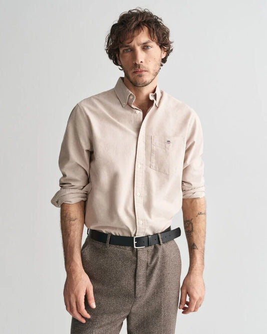 Gant Regular Fit Classic Oxford Shirt - Warm Khaki