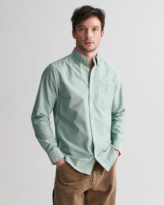 Gant Regular Fit Classic Oxford Shirt - Deep Forest Green