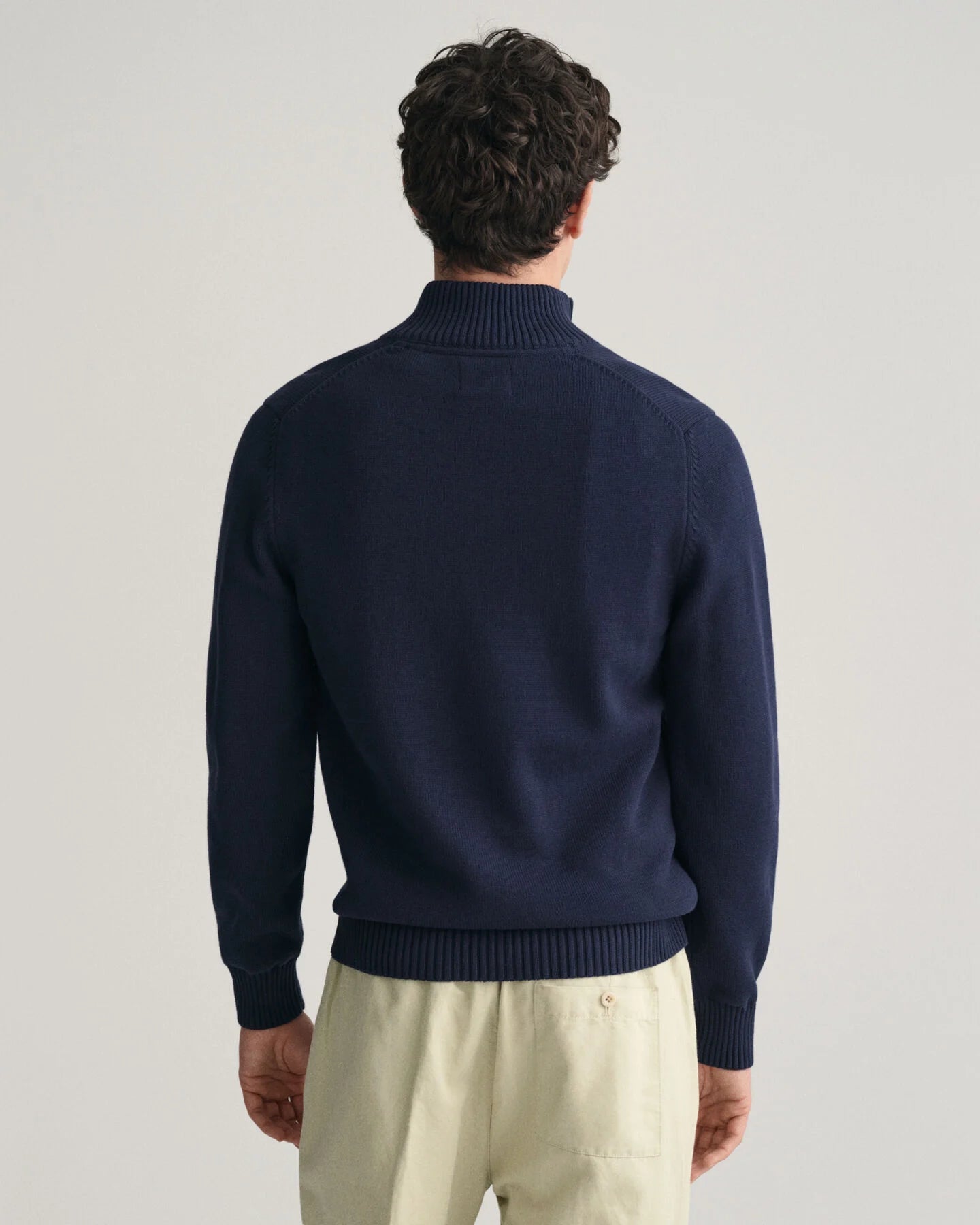 Gant Casual Cotton Half-Zip Sweater - Evening Blue