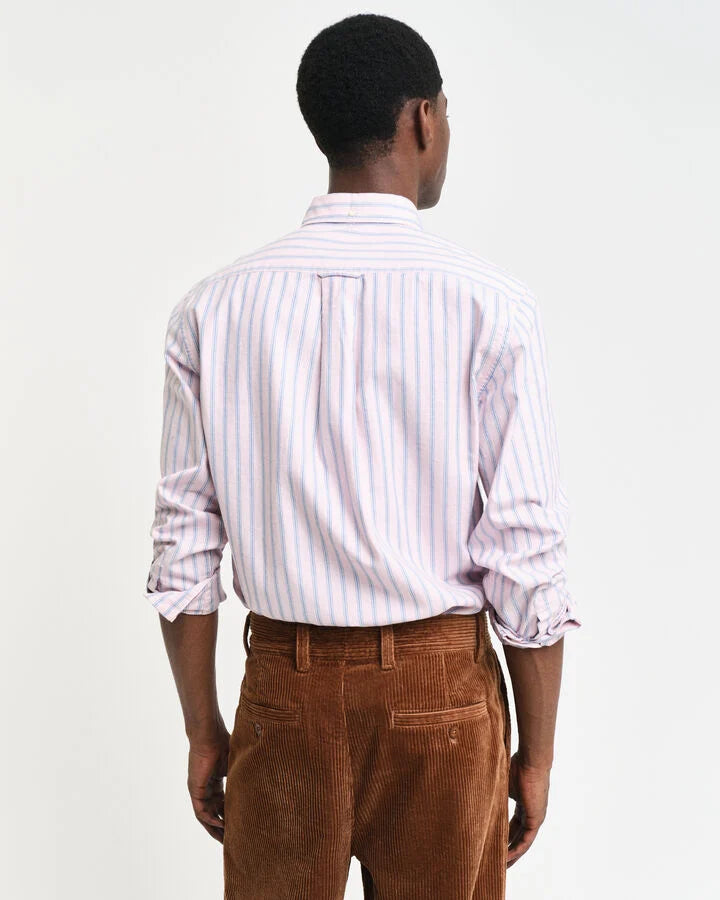 Gant Regular Fit Striped Archive Oxford Shirt - Dusty Pink