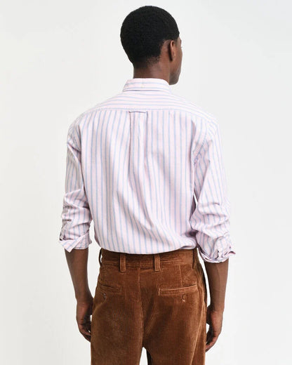 Gant Regular Fit Striped Archive Oxford Shirt - Dusty Pink