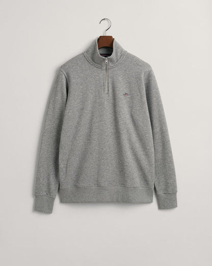 Gant Shield Half-Zip Sweatshirt - Grey Melange