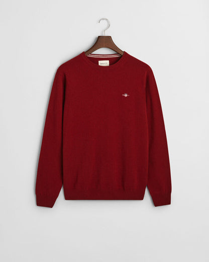 Gant Superfine Lambswool Crew Neck Sweater - Plumped Red