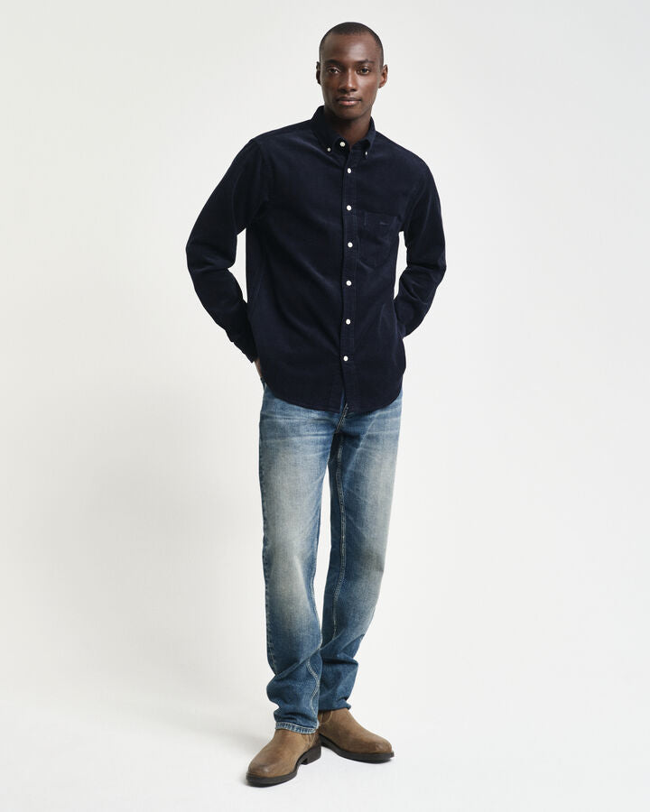 Gant Regular Fit Corduroy Shirt - Evening Blue