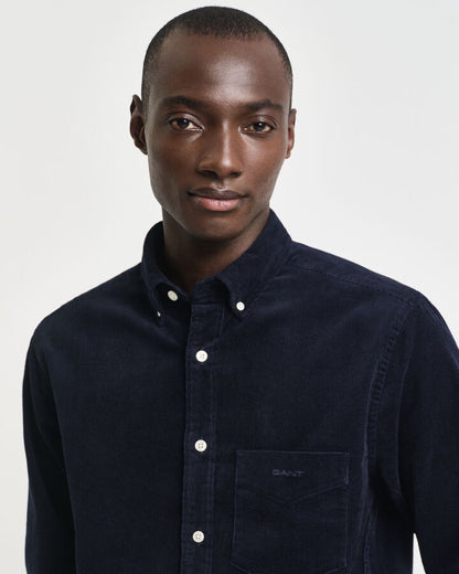 Gant Regular Fit Corduroy Shirt - Evening Blue