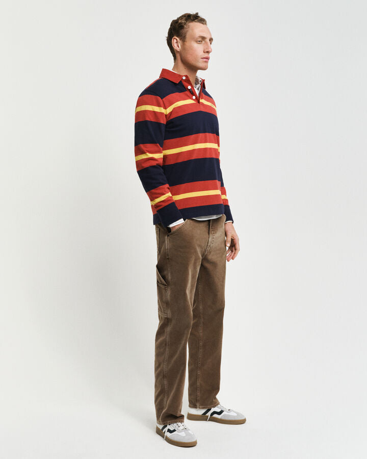 Gant Multi Striped Heavy Rugger - Iron Red