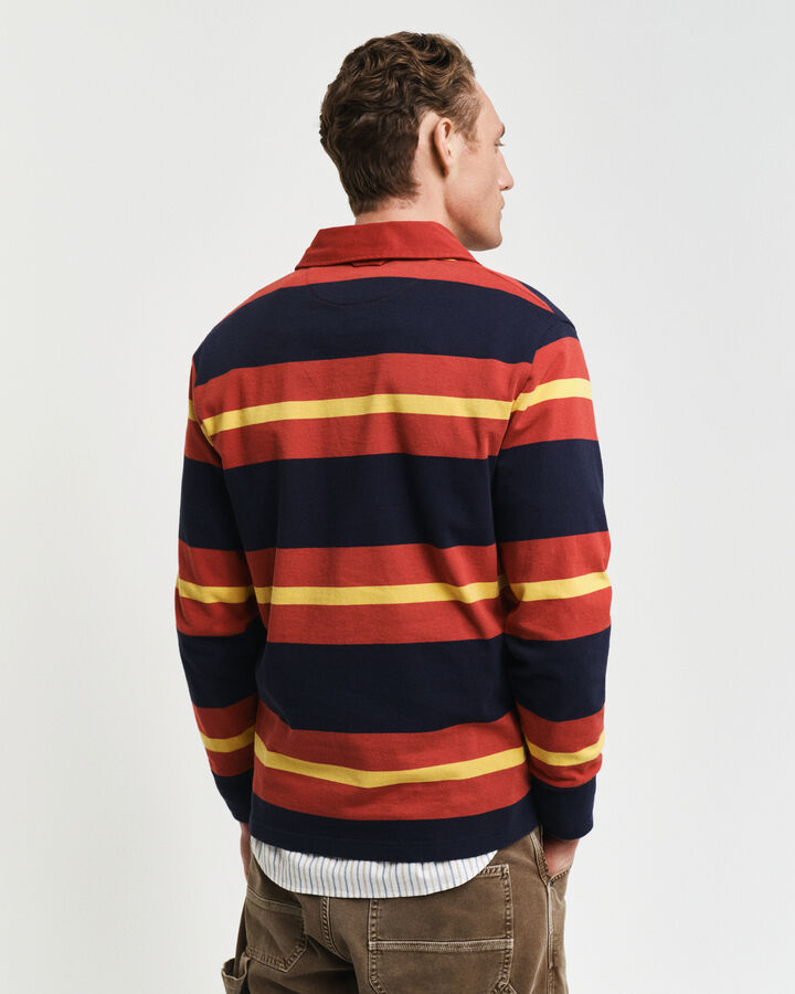 Gant Multi Striped Heavy Rugger - Iron Red