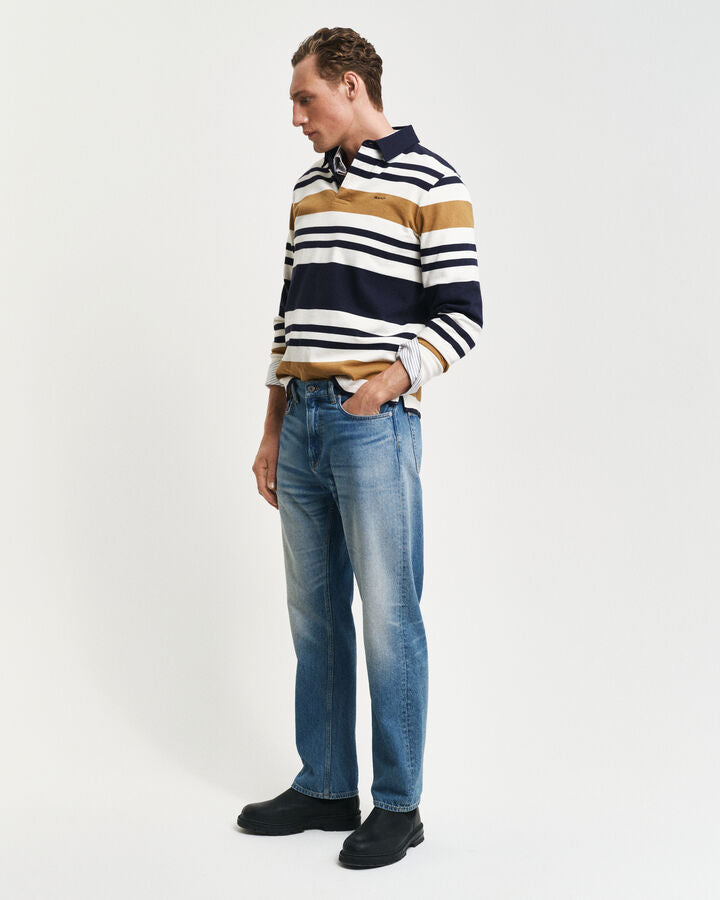 Gant Multi Striped Heavy Rugger - Cumin Beige