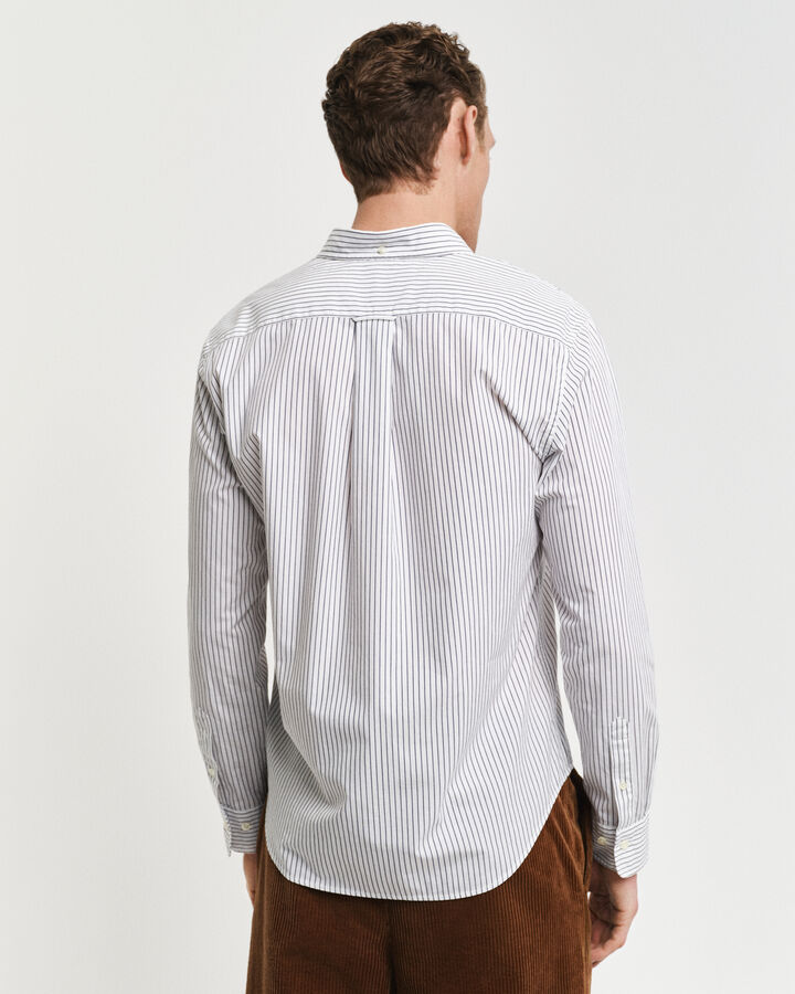 Gant Regular Fit Striped Poplin Shirt - White