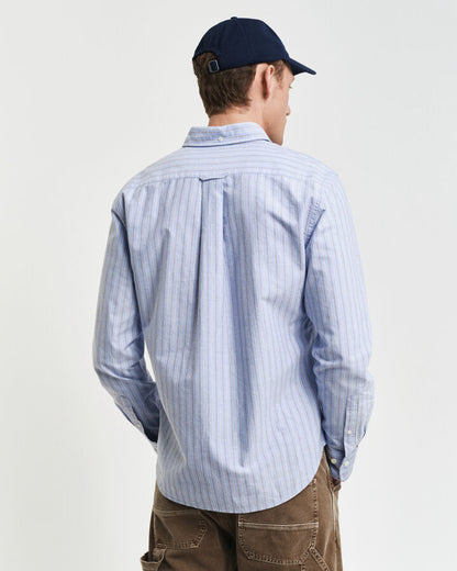 Gant Regular Fit Striped Classic Oxford Shirt - Myosotis Blue