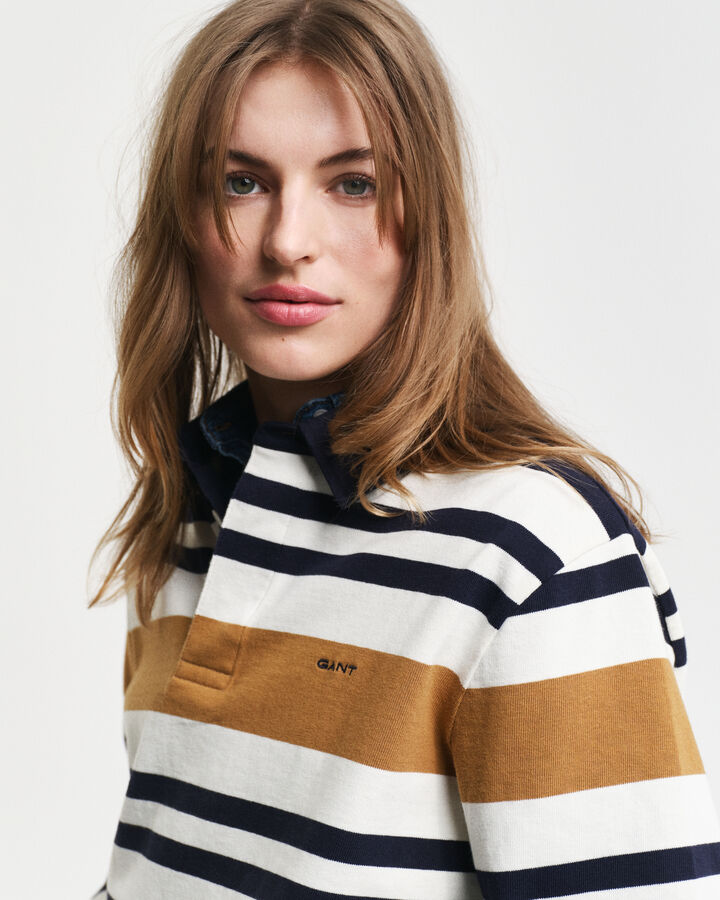 Gant Multi Striped Heavy Rugger - Cumin Beige