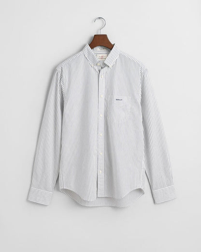 Gant Regular Fit Striped Poplin Shirt - White