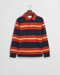 Gant Multi Striped Heavy Rugger - Iron Red