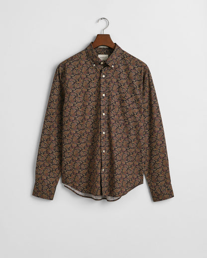 Gant Regular Fit Printed Paisley Shirt - Prussian Blue