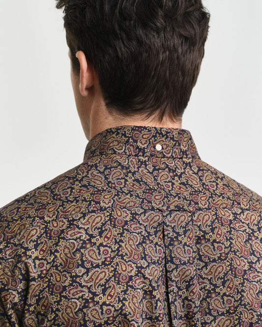 Gant Regular Fit Printed Paisley Shirt - Prussian Blue