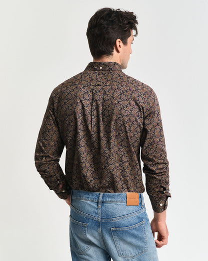 Gant Regular Fit Printed Paisley Shirt - Prussian Blue