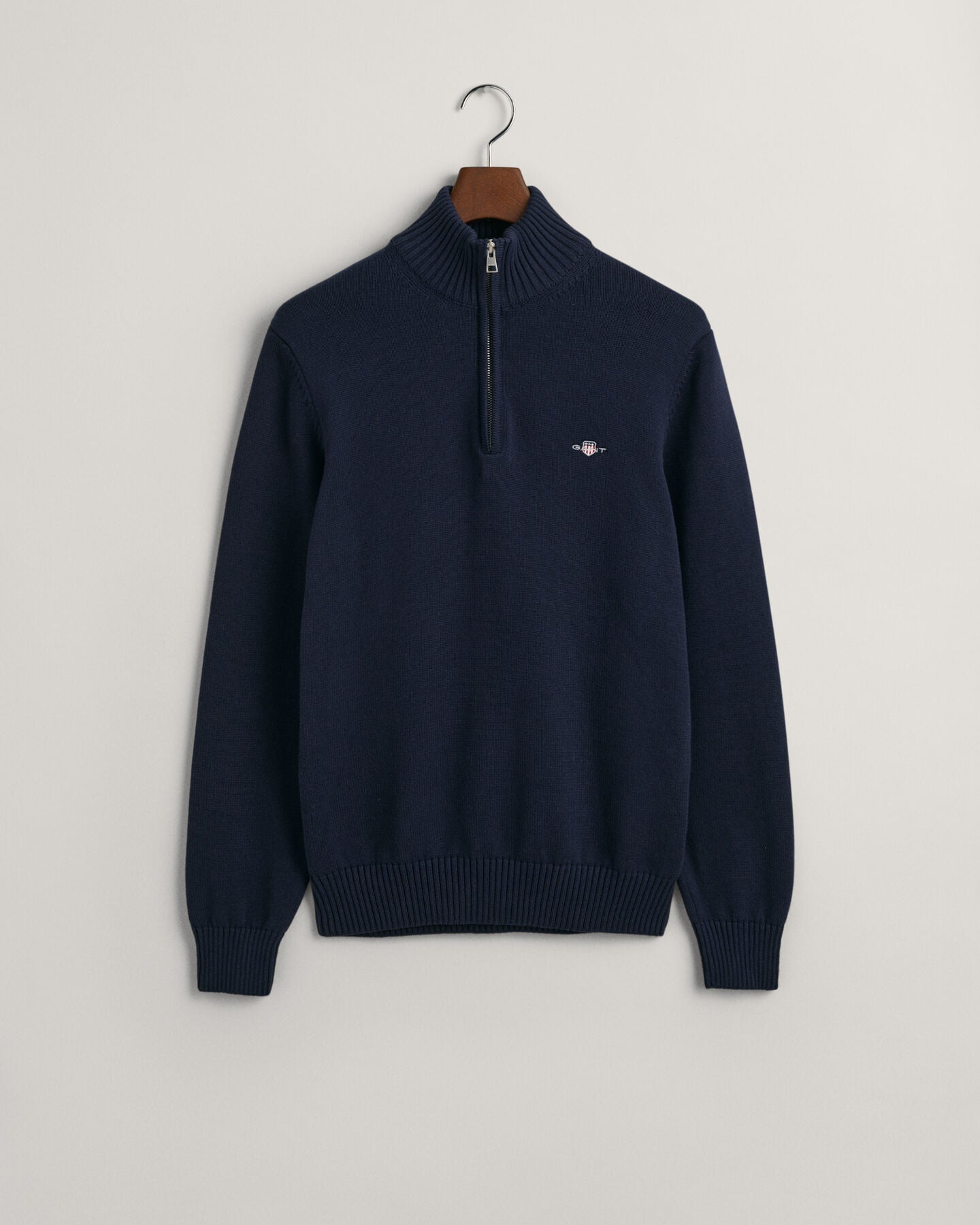 Gant Casual Cotton Half-Zip Sweater - Evening Blue