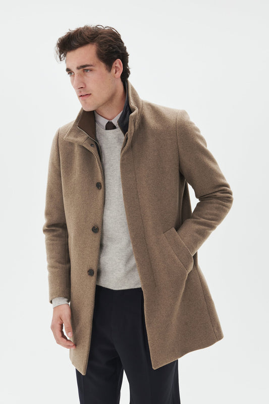 Matinique Harvey Wool Coat - Walnut